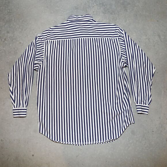 Calvin Klein Striped Button Down Shirt Classic Womens Preppy Style Shirt Medium - Picture 3 of 4